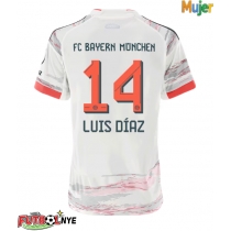 Camiseta Bayern Munich Luis Diaz #14 Visitante Equipación para mujer 2025-26 manga corta